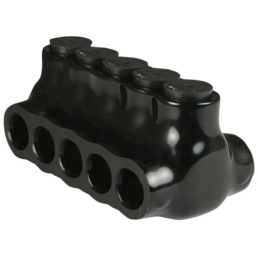 [AICD2-5] ASI AICD2-5 Insulated Multi Tap Connector | 5-Port | 14 AWG-2 AWG | 600V | Black Plastisol Coating | Dual Side Wire Entry | UL 486B Listed