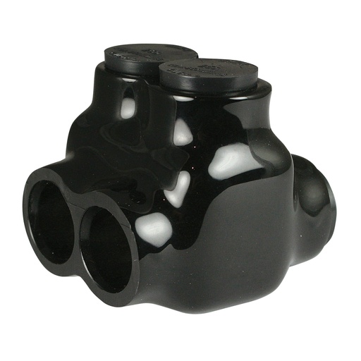 [AICD250-2] ASI AICD250-2 Insulated Multi Tap Connector | 2-Port | 6 AWG-250 MCM | 600V | Black Plastisol Coating | Dual Side Wire Entry | UL 486B Listed
