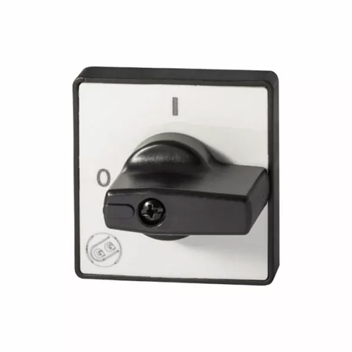 [001-0001] On-Off Cam Switch Handle, Black Knob, Gray Plate, 0 to Left, 1 at Top