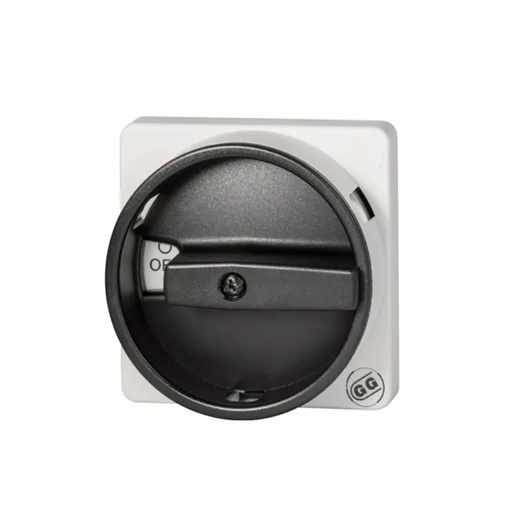[009-0001-1] Black Rotary On-Off Cam Switch Handle, Gray Plate, 0 at Top,1 at Right