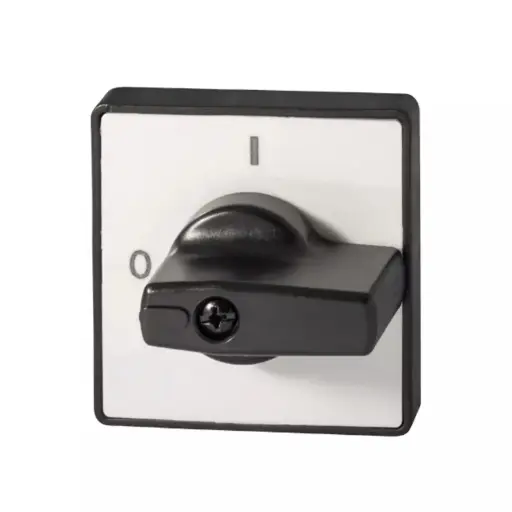 [201-0001-1] On-Off Cam Switch Handle, Black Knob, Gray Plate