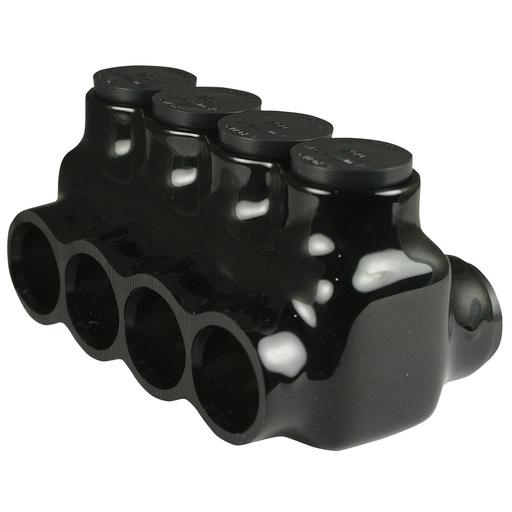 [AICD250-4] Insulated Multi Tap Connector |  4 Port | 6 AWG-250 MCM |  600V Class | Black Plastisol Insulation | Dual Side Wire Entry | UL Listed 486B