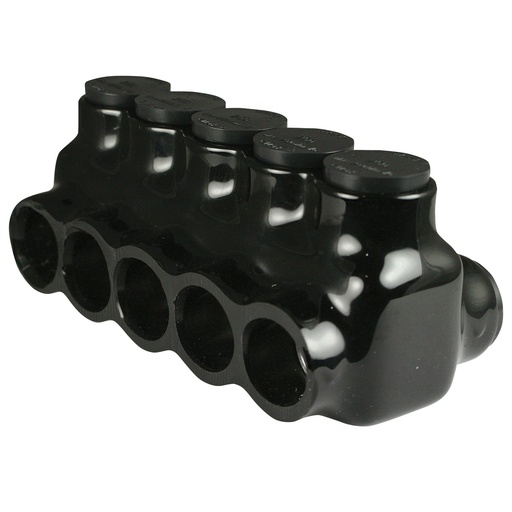 [AICD250-5] ASI AICD250-5 Insulated Multi Tap Connector | 5-Port | 6 AWG-250 MCM | 600V | Black Plastisol Coating | Dual Side Wire Entry | UL 486B Listed