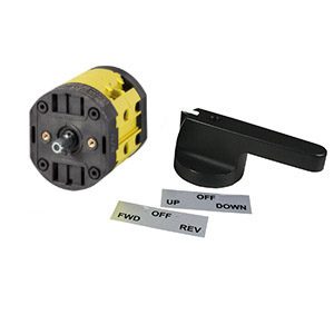 [C0402499S-PKIT] ASI C0402499S-PKIT Single Phase Motor Reversing Rotary Cam Switch | 40Amp, 600V AC | Motor Reversing Switch - MAINTAINED | Rear Panel Mount | 5Hp Max  | Black Handle