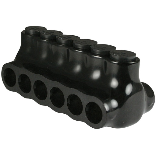 [AICD2-6] ASI AICD2-6 Insulated Multi Tap Connector | 6-Port | 14 AWG-2 AWG | 600V | Black Plastisol Coating | Dual Side Wire Entry | UL 486B Listed