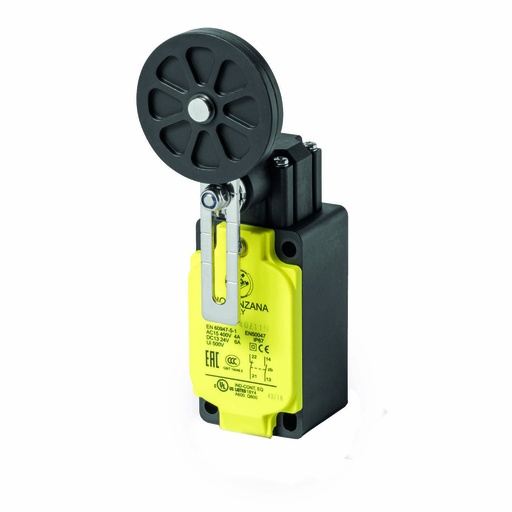 [FTNG140-Z11] 50mm Rubber Roller Lever Limit Switch, Snap Action, 1 NC 1 NO , M20 Cable Entry Fitting