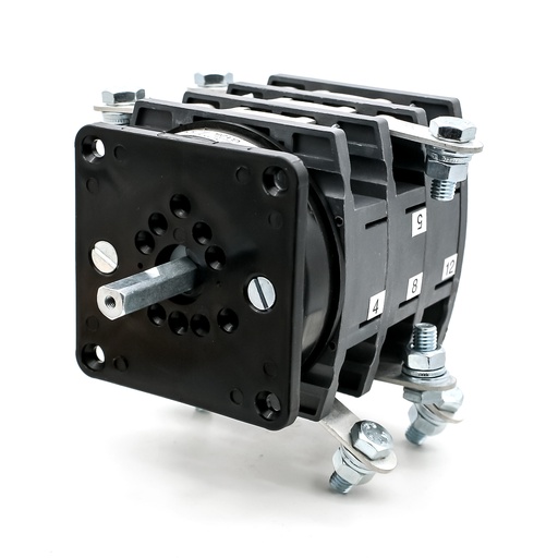 [G1250010R] 125 Amp 3 Pole Changeover Switch, 125 Amp Three Pole Rotary Changeover Switch, Rear Panel Mount, UL508 Listed