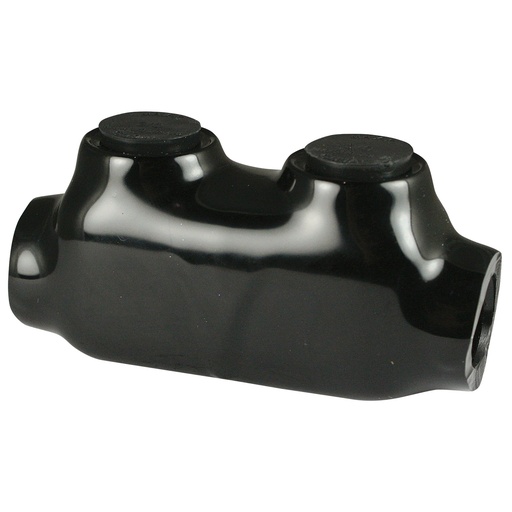 [AICD3-0-1] Inline Insulated Multi Tap Connector | 2 Port |6 AWG-3/0 AWG |  600V Class | Black Plastisol Insulation | Single Side Wire Entry | UL Listed 486B