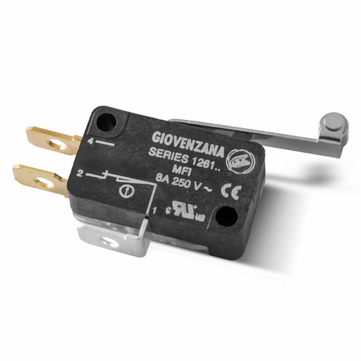 [MFI-1] Micro Limit Switch, Long Roller Lever, Quick Connect Terminals, 8A, 250Vac
