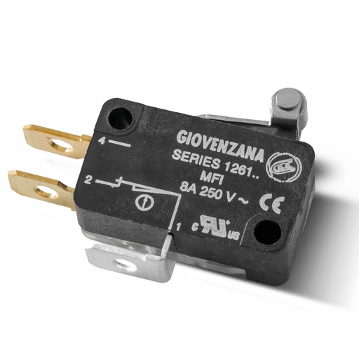 [MFI-3] Micro Limit Switch, Roller Lever, Quick Connect Terminals, 8A, 250Vac