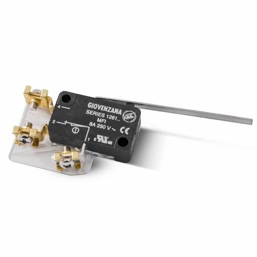 [MFI-4STP] Micro Limit Switch, Long Lever, Screw Terminals with Insulator, 8A, 250Vac