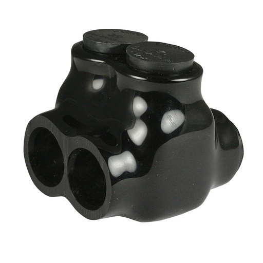[AICD3-0-2] Insulated Multi Tap Connector |  2 Port | 6 AWG-3/0 AWG |  600V Class | Black Plastisol Insulation | Dual Side Wire Entry | UL Listed 486B