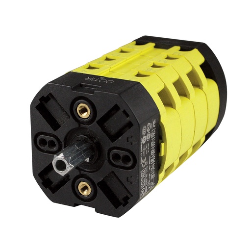 [P0160010R] 3 Position Rotary Cam Changeover Switch, 16 Amp Three Pole Changeover Switch, Rear Panel Mount, UL508 Listed