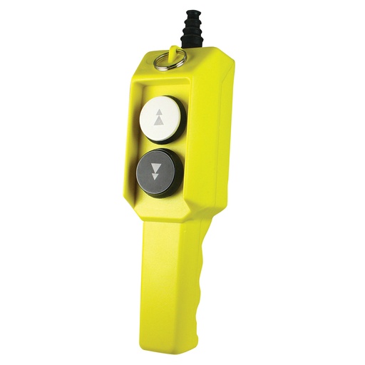 [P02.CD] Pendant Station, 2 Button Pendant Control Station, Up-Down Buttons, Single Speed Hoist Pendant, 4NO, 2 NC High Power Contacts