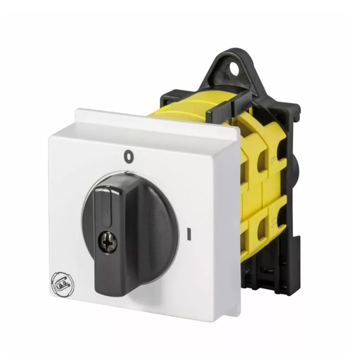 [P0200011D] 3 Position Rotary Cam Changeover Switch, 20 Amp Four Pole Changeover Switch, DIN Rail Mount, UL508 Listed