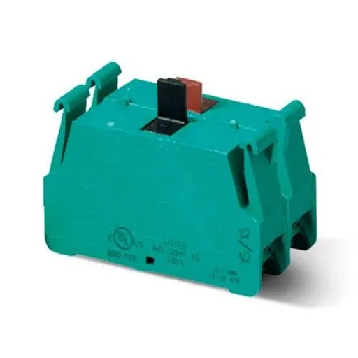 [PCWDS] Contact Block | Two Speed | 2NO | Spring Terminal | 10A 250V AC | UL508 | Green | Pack of 1 | For P02, P03, PL, PLB and TLP Series Pendant Stations | ASI PCWDS