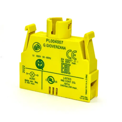 [PL004007] Lamp Holder Contact Block | BA9s Socket | Screw Terminals | 2.4W Max | UL Recognized | Fits P02, P03, PL, PLB and TLP Series Pendant Stations | ASI PL004007