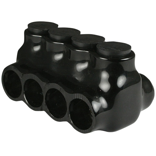 [AICD3-0-4] ASI AICD3-0-4 Insulated Multi Tap Connector | 4-Port | 6 AWG-3/0 AWG | 600V | Black Plastisol Coating | Dual Side Wire Entry | UL 486B Listed
