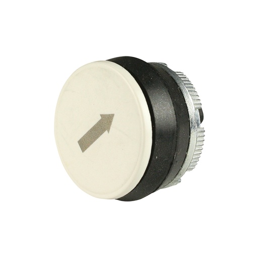 [PL005012] 22mm Momentary Push Button | White with Gray Up Right 45° Arrow Symbol for Clockwise, Forward, 2 Speed Up | Compatible with P02, P03, PL, PLB and TLP Series Pendant Stations