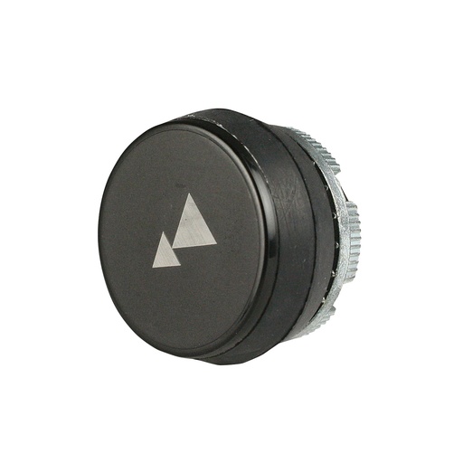[PL005029] 22mm Momentary Push Button | Black with White Down Left 45° Dual Speed Arrow Symbol for Counter Clockwise or Reverse Rotation | Compatible with P02, P03, PL, PLB and TLP Series Pendant Stations