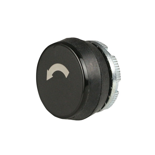 [PL005031] 22mm Black Push Button with White (REV) Counter Clockwise Arrow Symbol | Compatible with P02, P03, PL, PLB & TLP Series Pendant Stations