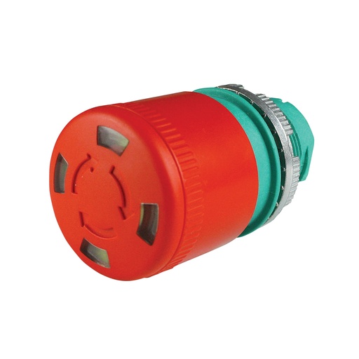 [PL013001] E-Stop Button: Turn-to-Release, 30mm Button, 22mm Body, Contact Not Included, Used in Pendent Stations: P02K, P03K, PL, PLB and TLP Kits