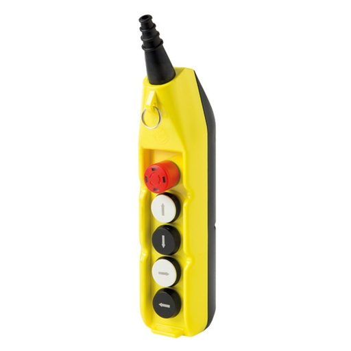 [PL05-E] Crane Pendant, 5 Push Button Pendant Station With An Emergency Stop Button, 1NC/4NO