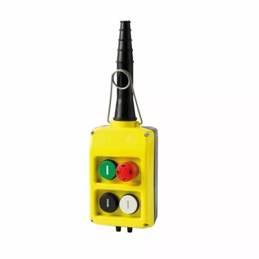 [PLB04-E] 4-Button Double-Row Pendant Control Station | 2 Bidirectional Controls, Start & Emergency Stop | ASI PLB04-E