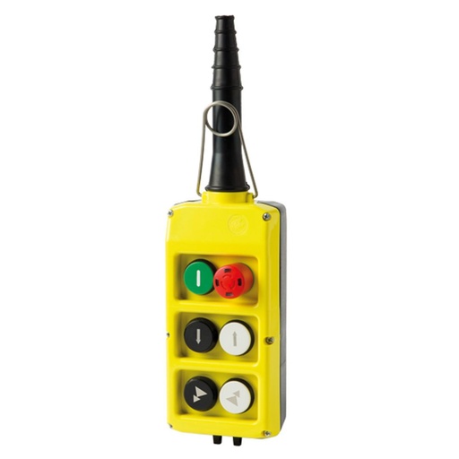[PLB06D2-E] 6 Button Crane Pendant, Double Row 6 Button Pendant Station, 2 Two-Speed, 2 Single Speed, Start, E-Stop Buttons
