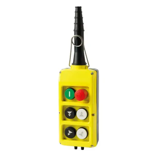 [PLB06D4-E] 6 Button 2 Speed Crane Pendant, Double Row 6 Button Pendant Station, 4 Two-Speed, Start, E-Stop Buttons