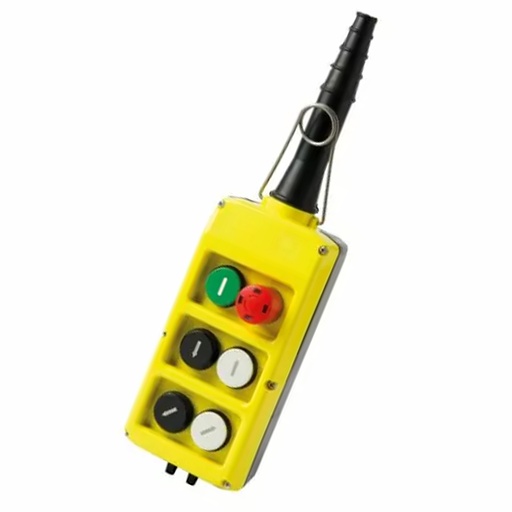 [PLB06-E] 6 Button Crane Pendant, Double Row 6 Button Pendant Station, 4 Bidirectional, 1 Start, 1 Estop Button