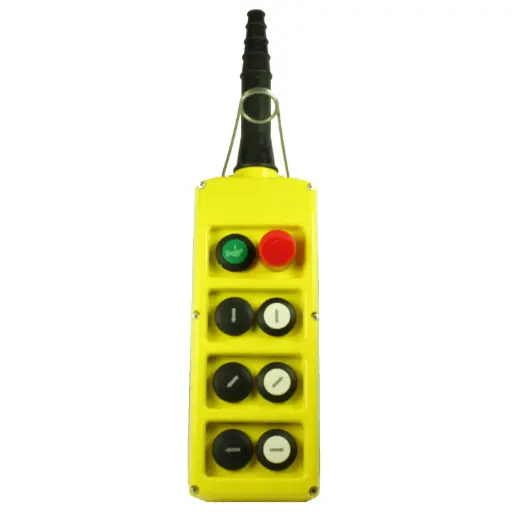 [PLB08-E] ASI PLB08/E Industrial Crane Pendant Station | Double Row, 8 Button, 16A Rated, IP65/NEMA4X,