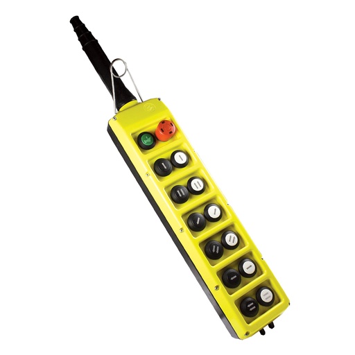 [PLB14-E] 14 Button Pendant Station, Double Row, 14 Buttons, Alarm, E-Stop