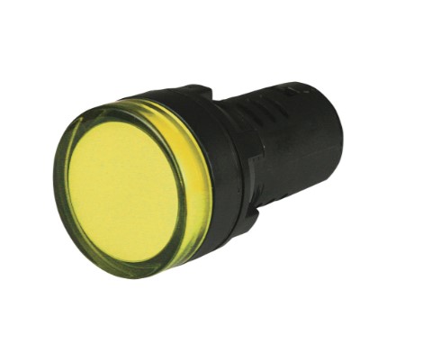 [PLML3L220UL] Yellow LED Panel Mount Indicator Light | 220V AC/DC | 22mm Cutout | Screw Termination | Integrated Lens | IP54 | UL Listed | Similar to ND16 LED Series