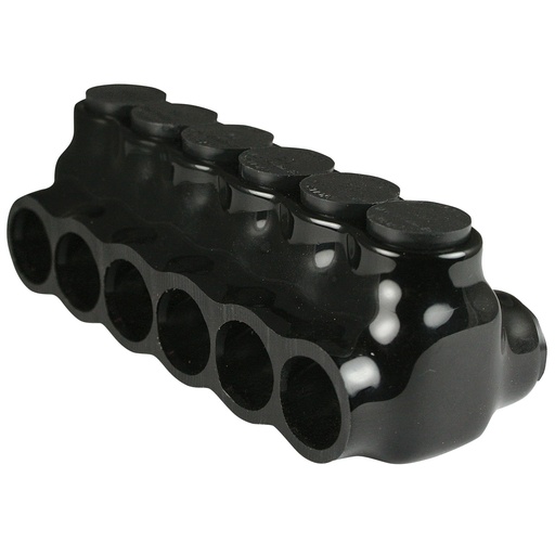 [AICD3-0-6] ASI AICD3-0-6 Insulated Multi Tap Connector | 6-Port | 6 AWG-3/0 AWG | 600V | Black Plastisol Coating | Dual Side Wire Entry | UL 486B Listed