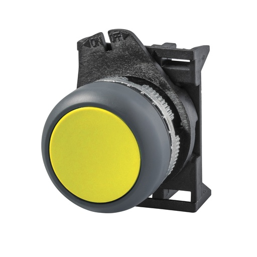 [PPRN3GL] Yellow Waterproof Push Button Switch, 22mm Momentary Push Button, Flush, NEMA 4X