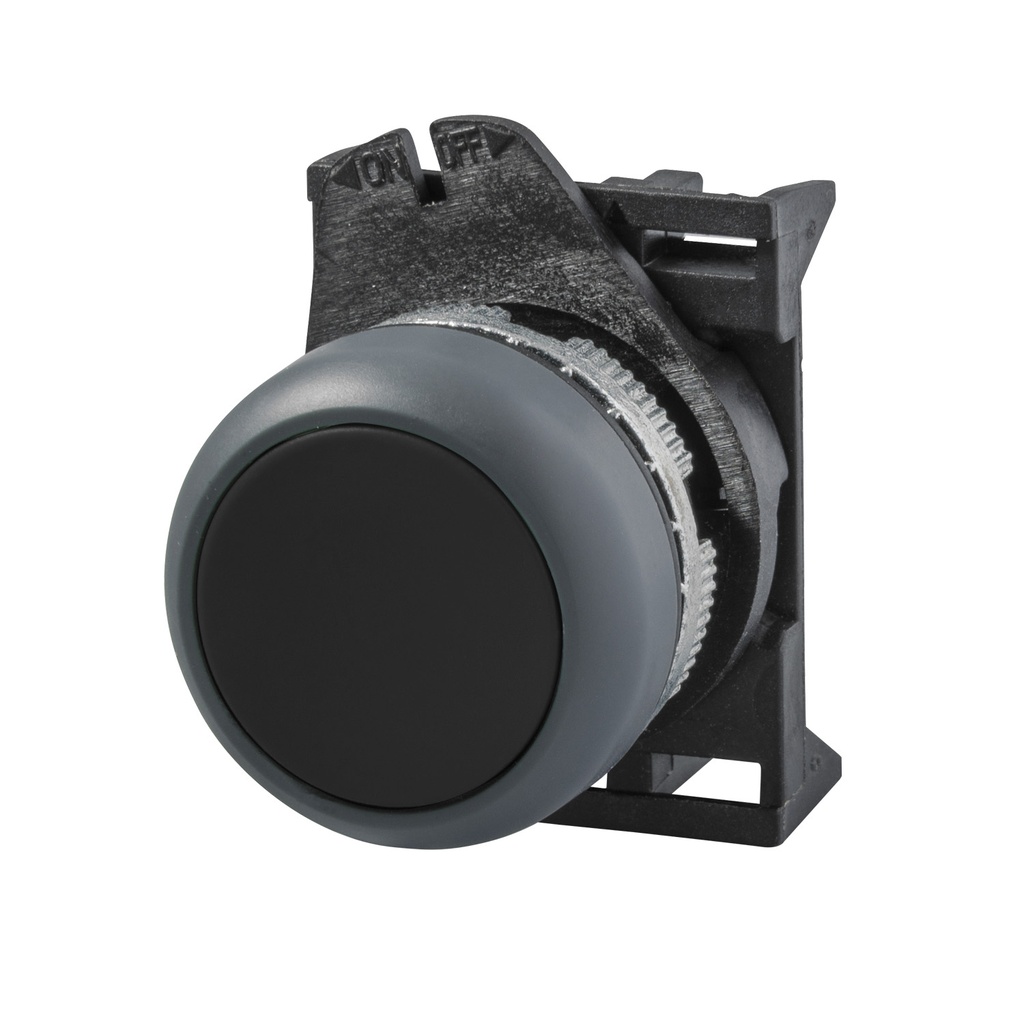 Waterproof Push Button Switch, 22mm, Black, Momentary, Flush, Mounting ...