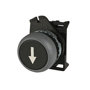 [PPRN8GL-F] Momentary Push Button, Flush, Black With White Arrow, 22mm, NEMA 4X, IP69K