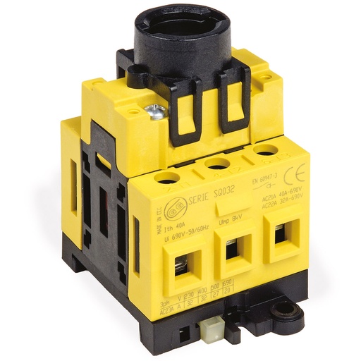 [SQ025003K] Rotary Disconnect Switch, Suitable as Motor Disconnect Switch, Panel Mount, 30 Amp, 3 Pole, UL508 Listed