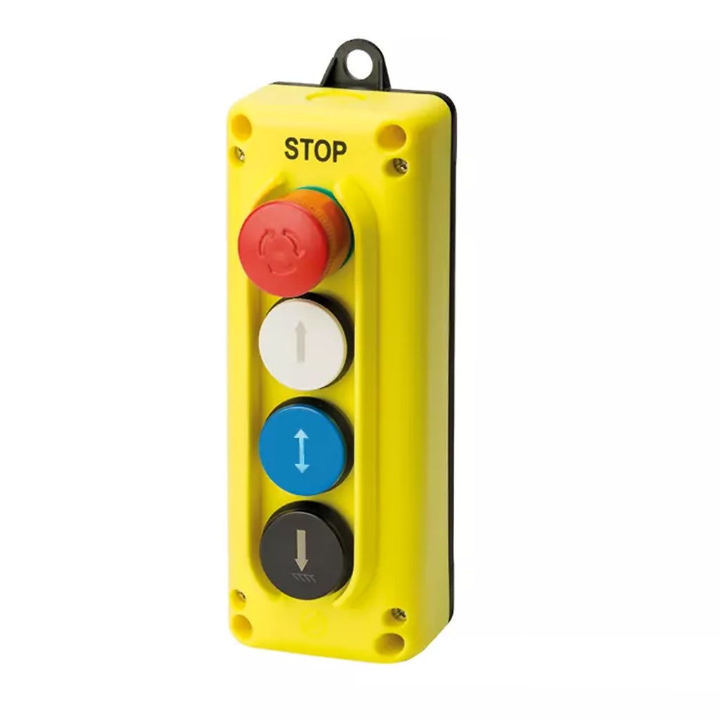 4 Button Pendant Station, E-Stop, Up, Common, Down Buttons | SourceASI.com