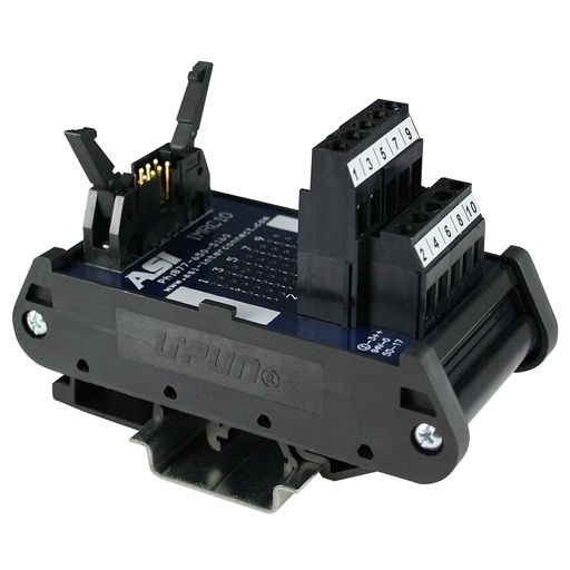 [10000] 10-Pin IDC Ribbon Cable to Screw Terminal Block DIN Rail Interface Module | 2A 120V AC, 26–12 AWG | IDC Breakout | Industrial PLC Wiring Adapter
