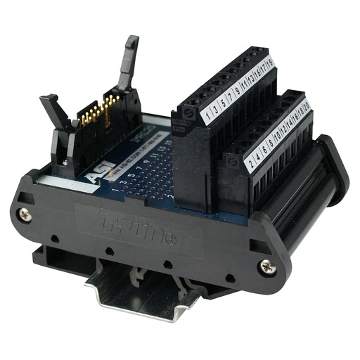 [10003] 20 Pin Ribbon Cable Breakout Board, Interface Module, DIN Rail Mount 20 Pin IDC Connector To Screw Terminal Blocks