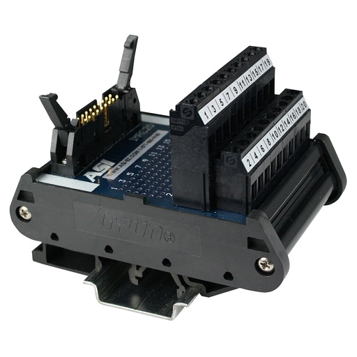 [10003] 20-Pin IDC Ribbon Cable to Screw Terminal Block Interface Module | 2.0A, 120V AC | 26-12AWG | DIN Rail Mount | IDC Breakout Board | Type IMRC20 | ASI 10003