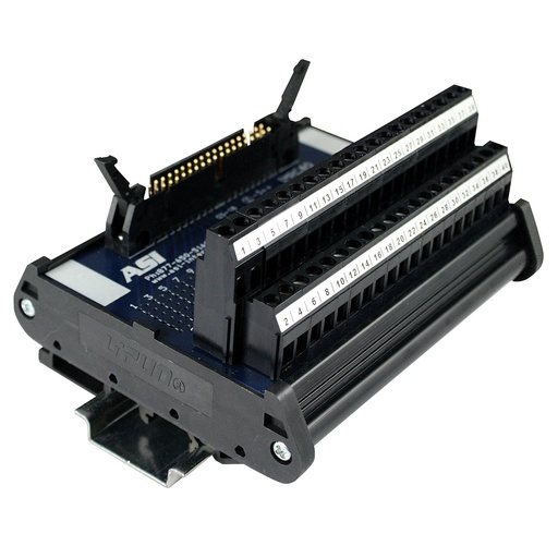[10006] 40 Pin IDC Ribbon Cable to Screw Terminal Block DIN Rail Interface Module | 2A 120V AC, 26–12 AWG | IDC Breakout Board | Industrial PLC Wiring Adapter