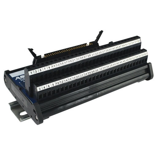 [10008] 60 Pin Ribbon Cable Breakout Board, Interface Module, DIN Rail Mount 60 Pin IDC Connector To Screw Terminal Blocks