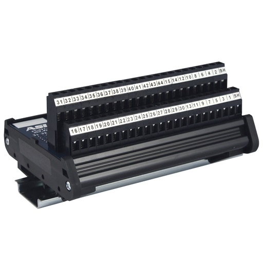 [11104] IMHD44M | High Density 44-Pin Male D-Sub to Screw Terminal Block Interface Module | 2.5A, 120V AC | 26-12AWG | DIN Rail Mount | RS232 Breakout Board | Industrial Interface Module | ASI 11104
