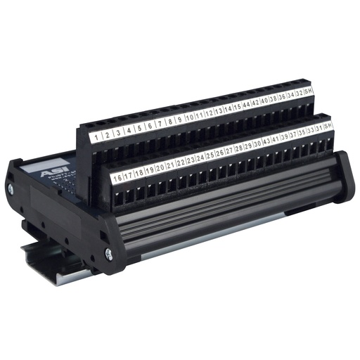 [11105] IMHD44F | High Density 44-Pin Female D-Sub to Screw Terminal Block Interface Module | 2.5A, 120V AC | 26-12AWG | DIN Rail Mount | RS232 Breakout Board | Industrial Interface Module | ASI 11105