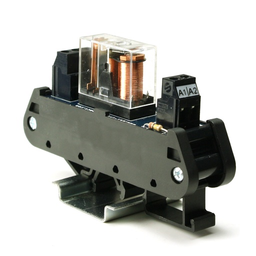 [14040] 120VAC Relay Module, Led Coil Status, Fixed Relay, 10 Amp, 250 VAC Contact, 24-12 AWG, Spdt, DIN Rail Mount