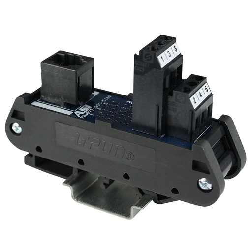 [16000] ASI 16000 IMRJ0611 | RJ11 to Screw Terminal Block Interface Module | 2.0A, 120V AC | 26-12AWG | DIN Rail Mount | RJ11 Breakout Board | Compact Industrial Interface Module