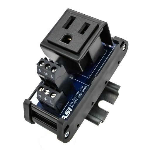 [IMACP01] DIN Rail Mount 120V Receptacle with PCB Wiring Connections, Made In USA, UL 508